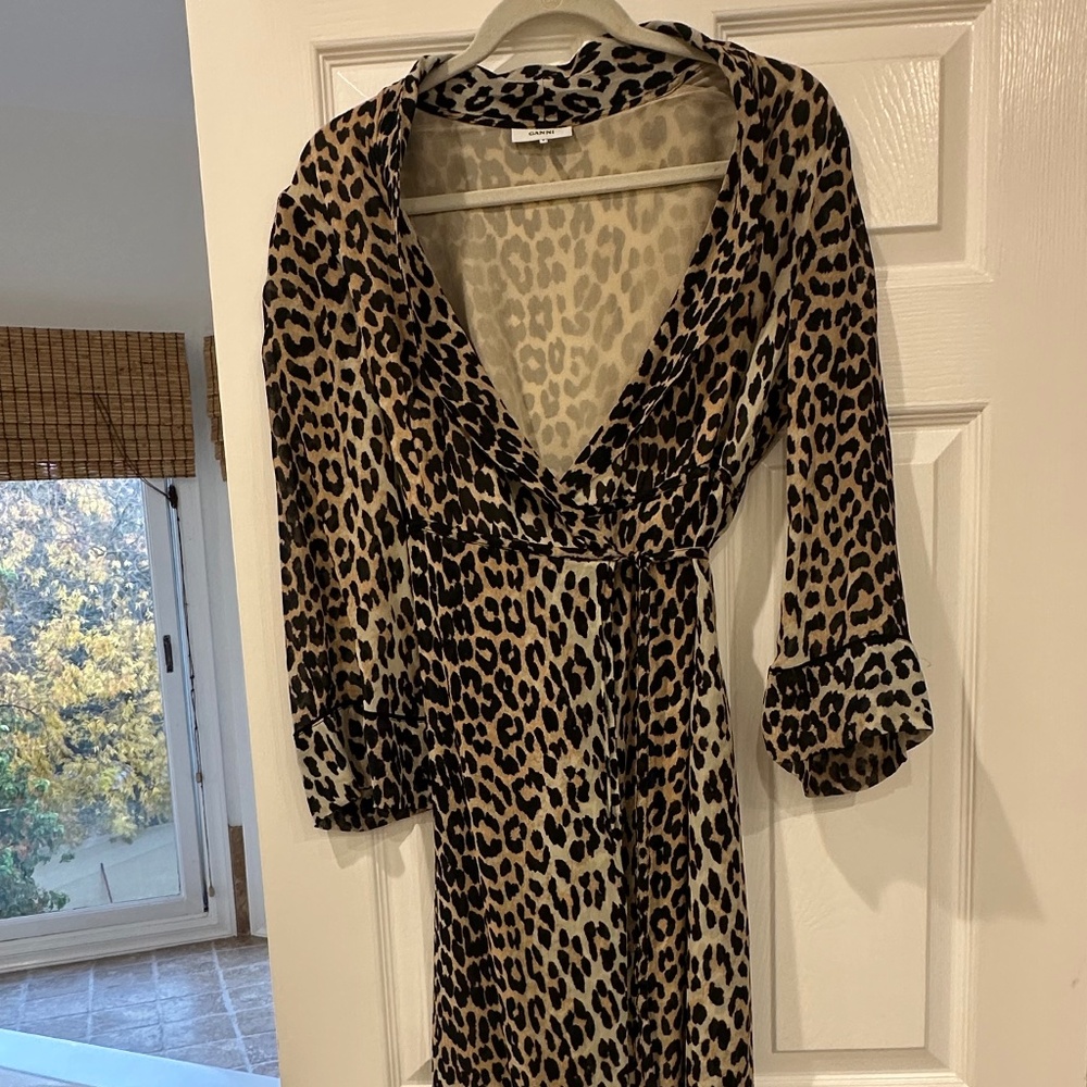 GANNi Leopard Wrap Dress